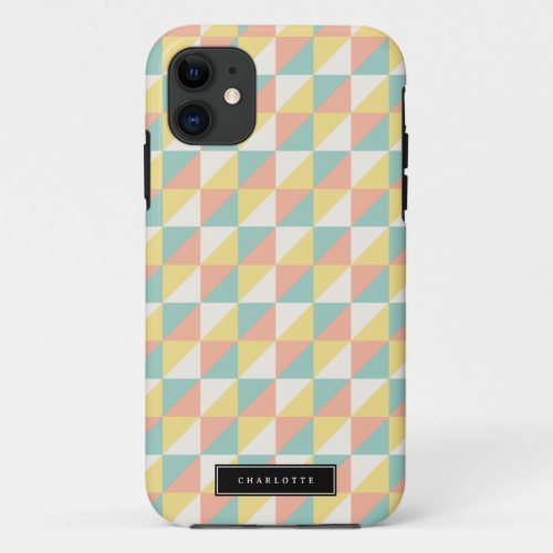 Colorful Geometric Abstract Triangle Modern iPhone 11 Case