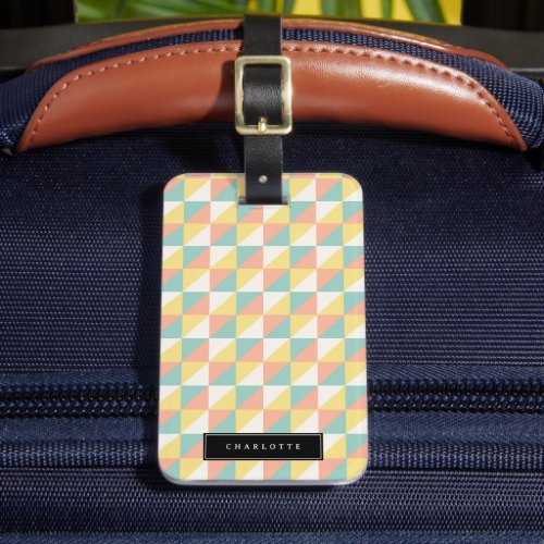 Colorful Geometric Abstract Triangle Modern Luggage Tag