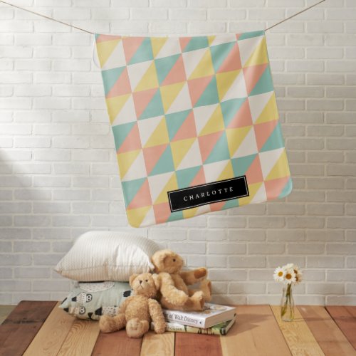 Colorful Geometric Abstract Triangle Pattern  Baby Blanket
