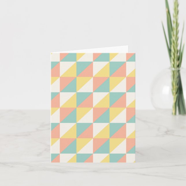 Colorful Geometric Abstract Triangle Pattern Card (Front)