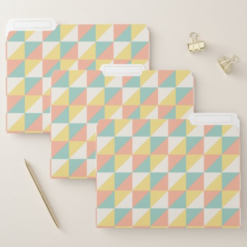 Colorful Geometric Abstract Triangle Pattern File Folder