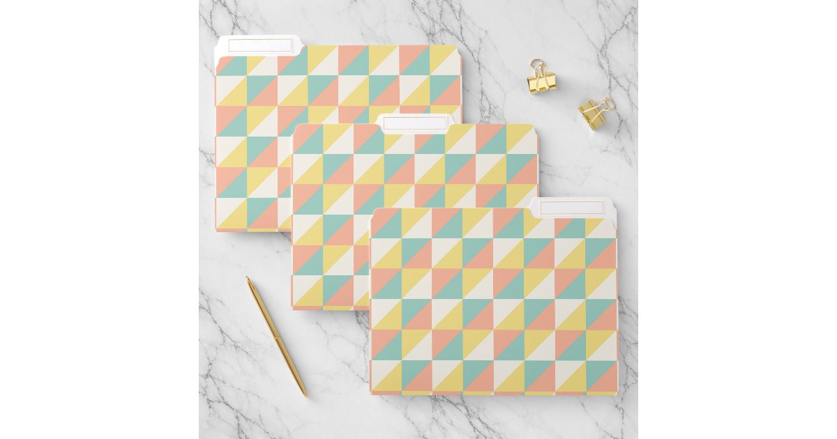 Colorful Geometric Abstract Triangle Pattern File Folder | Zazzle