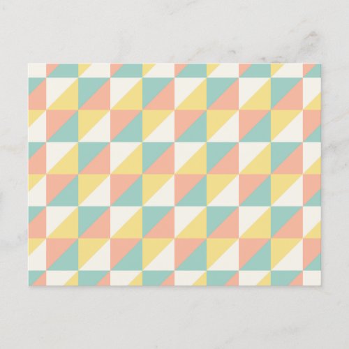 Colorful Geometric Abstract Triangle Pattern Holiday Postcard