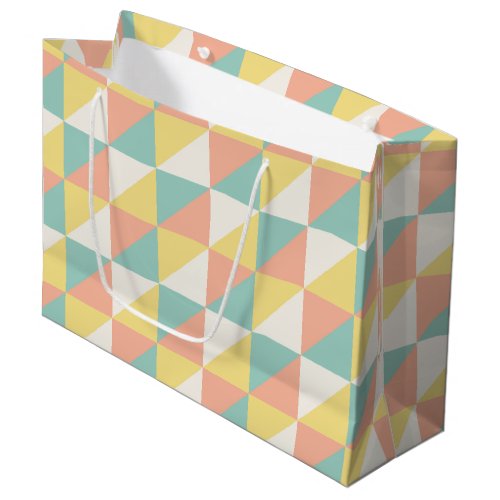 Colorful Geometric Abstract Triangle Pattern Large Gift Bag