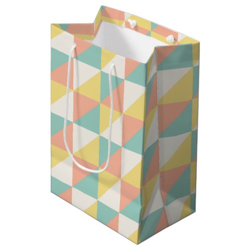 Colorful Geometric Abstract Triangle Pattern Medium Gift Bag