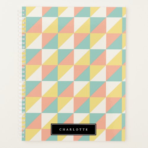 Colorful Geometric Abstract Triangle Pattern Name Planner