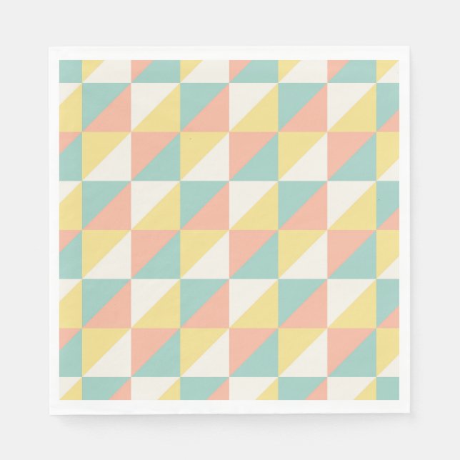Colorful Geometric Abstract Triangle Pattern Napkins (Front)