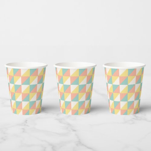 Colorful Geometric Abstract Triangle Pattern Paper Cups