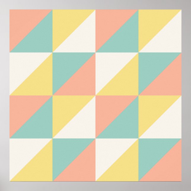 Colorful Geometric Abstract Triangle Pattern Poster (Front)