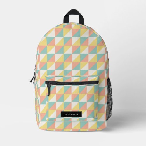 Colorful Geometric Abstract Triangle Pattern  Printed Backpack