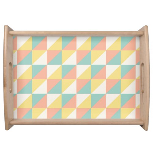 Colorful Geometric Abstract Triangle Pattern Serving Tray