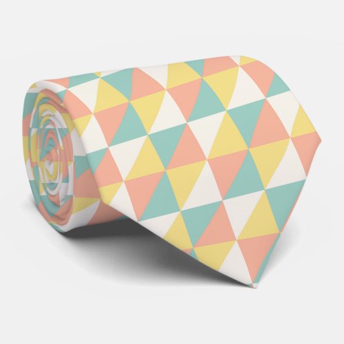 Colorful Geometric Abstract Triangles Pattern Neck Tie