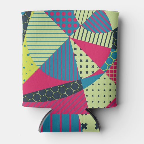 Colorful Geometric Abstract Vintage Design Can Cooler
