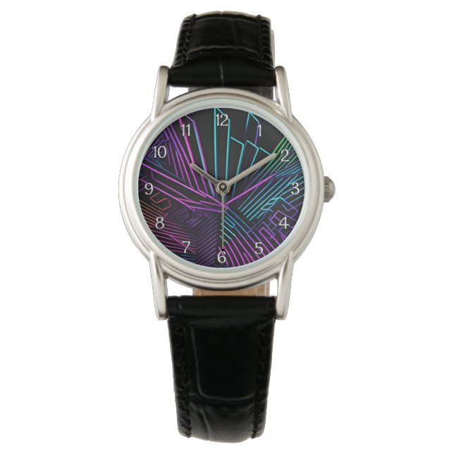 Colorful Geometric Abstract Watch (Front)