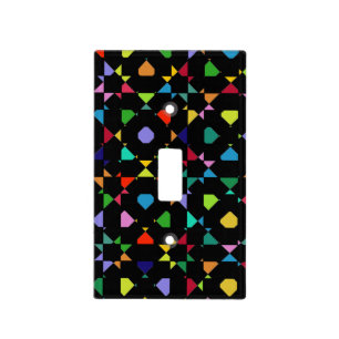 colorful geometric abstraction light switch cover