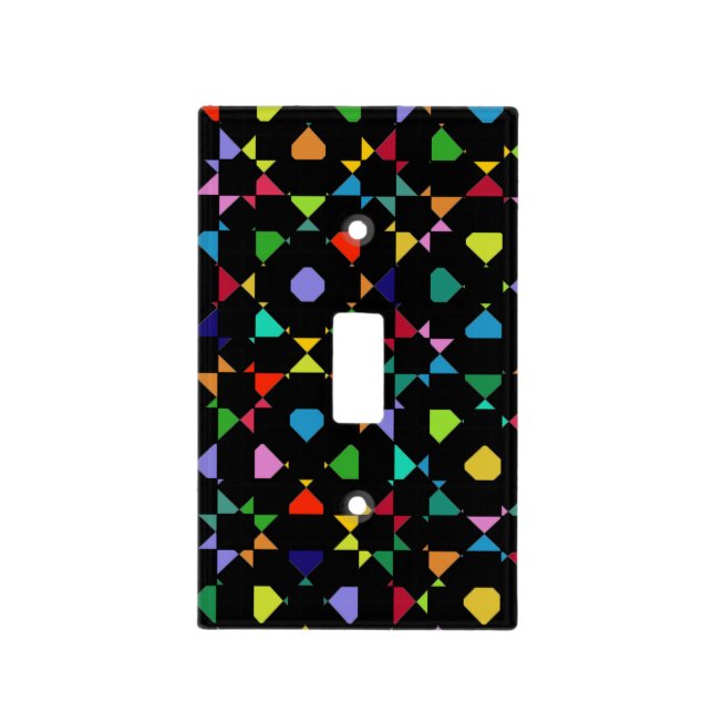 colorful geometric abstraction light switch cover (Front)