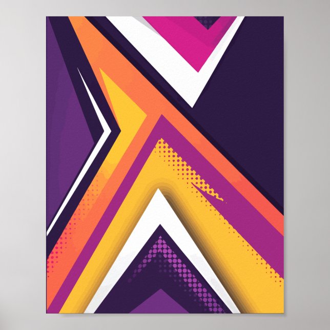 Colorful Geometric Arrow Design Poster (Front)