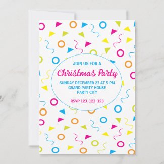Colorful Geometric Art Christmas Party Holiday