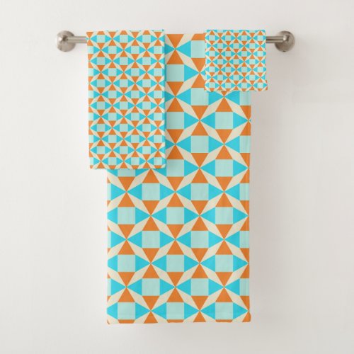 Colorful Geometric Art Pattern Bath Towel Set