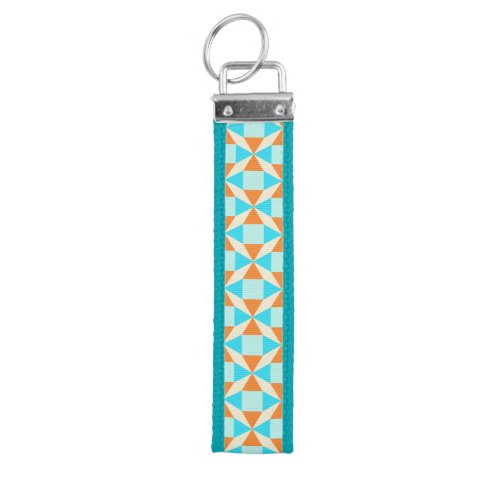 Colorful Geometric Art Pattern Wrist Keychain