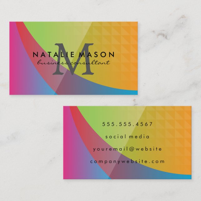 Colorful Geometric Background  Business Card (Front/Back)