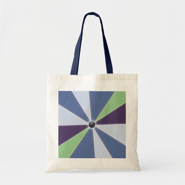 Colorful Geometric Beams Blue Tote Bag (Front)
