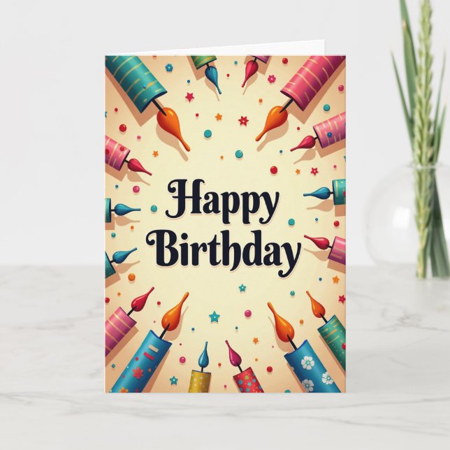 Colorful Geometric Birthday Card (Front)