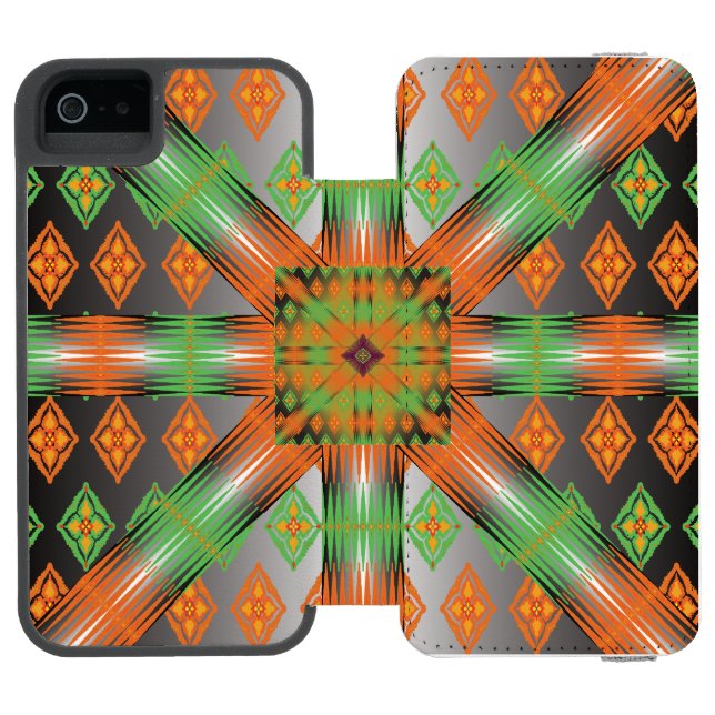 Colorful Geometric Boho iPhone Wallet Case – Moder (Folio Open)
