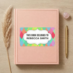 Colorful Geometric Book Label Bookplate Labels