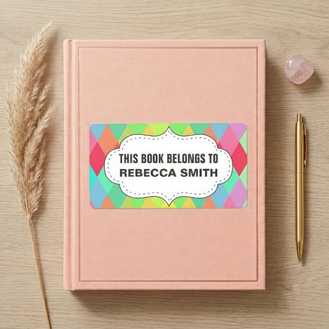 Colorful Geometric Book Label | Bookplate Labels (Creator Uploaded)