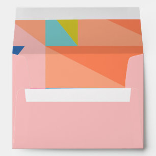 Colorful Geometric Border Custom Return Address Envelope