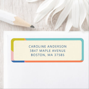 Colorful Geometric Border Custom Return Address Label