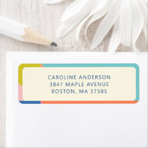 Colorful Geometric Border Custom Return Address Label
