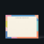 Colorful Geometric Border Personalized Name  Note Card<br><div class="desc">Colorful Geometric Border Personalized Name Note Card</div>