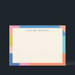 Colorful Geometric Border Personalized Name  Note Card<br><div class="desc">Colorful Geometric Border Personalized Name Note Card</div>