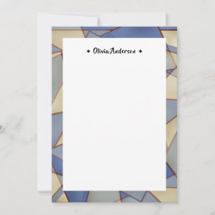 Colorful Geometric Border Personalized Name Note  Thank You Card
