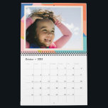 Colorful Geometric Border Personalized Photo 2025 Calendar<br><div class="desc">Brighten up your year with this colorful geometric border personalized photo 2025 calendar! Featuring vibrant geometric shapes framing your favorite photos, this calendar adds a playful, modern touch to your space. Each month highlights your special moments, surrounded by bold and cheerful patterns that make staying organized fun. Perfect for keeping...</div>