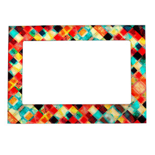 Colorful geometric bright design magnetic frame