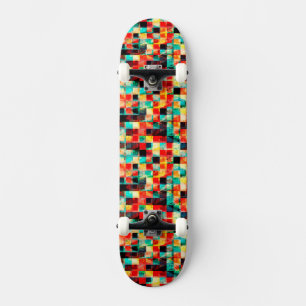 Colorful geometric bright design skateboard