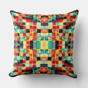 Colorful geometric bright design throw pillow