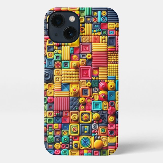 Colorful Geometric Chaos _ iphone case  (Back)