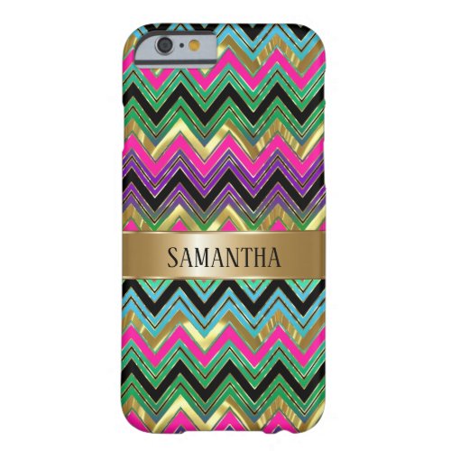 Colorful Geometric Chevron Barely There iPhone 6 Case