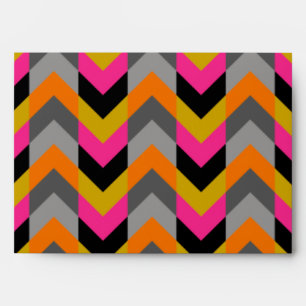 Colorful Geometric Chevron Pattern Envelope