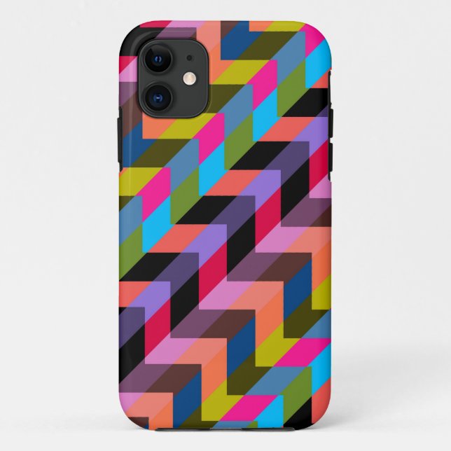 Colorful Geometric Chevron Zigzag Pattern 3 Case-Mate iPhone Case (Back)