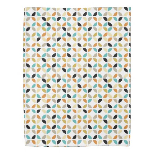 Colorful Geometric Circles Mid_century Pattern Duvet Cover