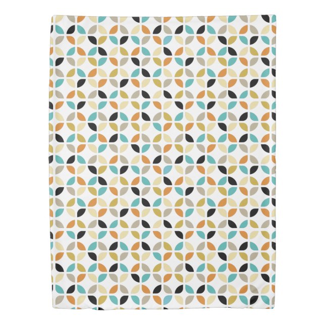 Colorful Geometric Circles Mid-century Pattern Duvet Cover (Front)