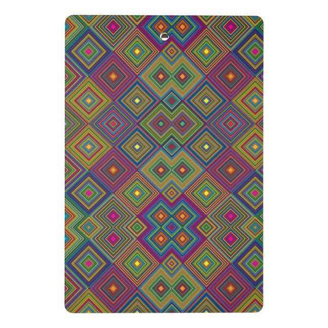 Colorful geometric clipboard with vibrant diamond  (Back)