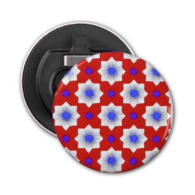 Colorful, geometric, cool, modern, trendy graphic bottle opener (Front)
