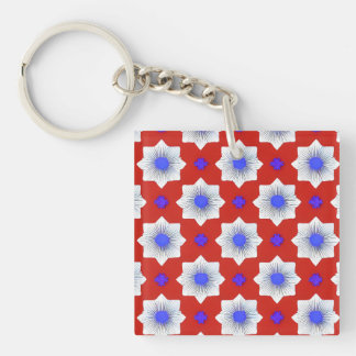Colorful, geometric, cool, modern, trendy graphic keychain