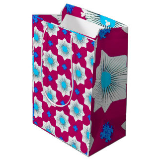 Colorful, geometric, cool, modern, trendy graphic medium gift bag